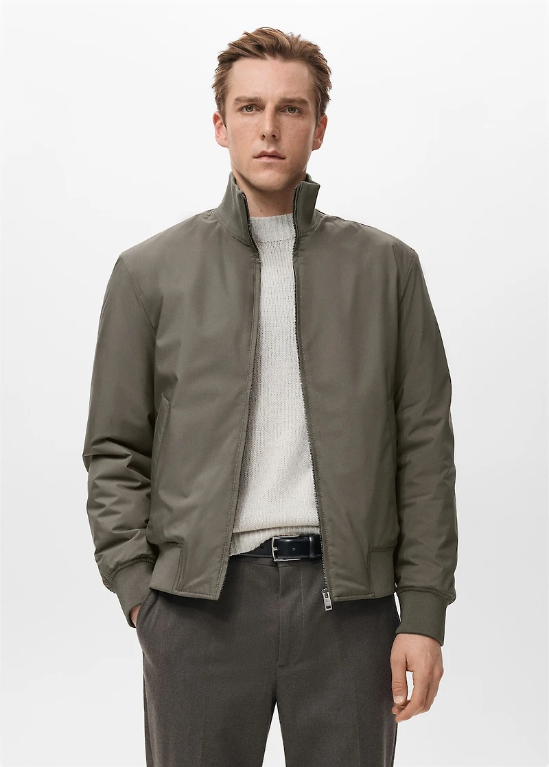 Water-repellent bomber jacket
