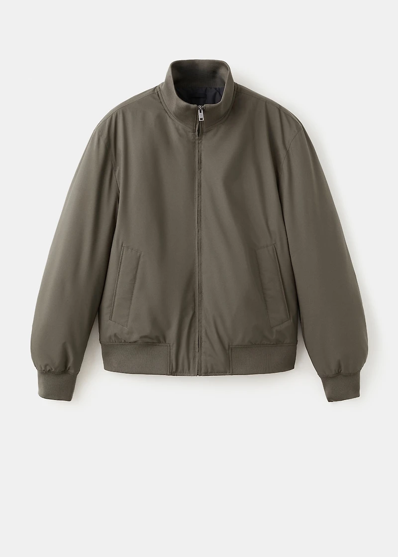 Water-repellent bomber jacket