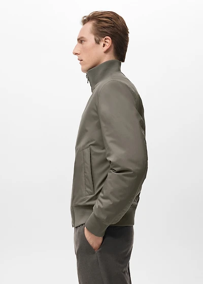 Water-repellent bomber jacket