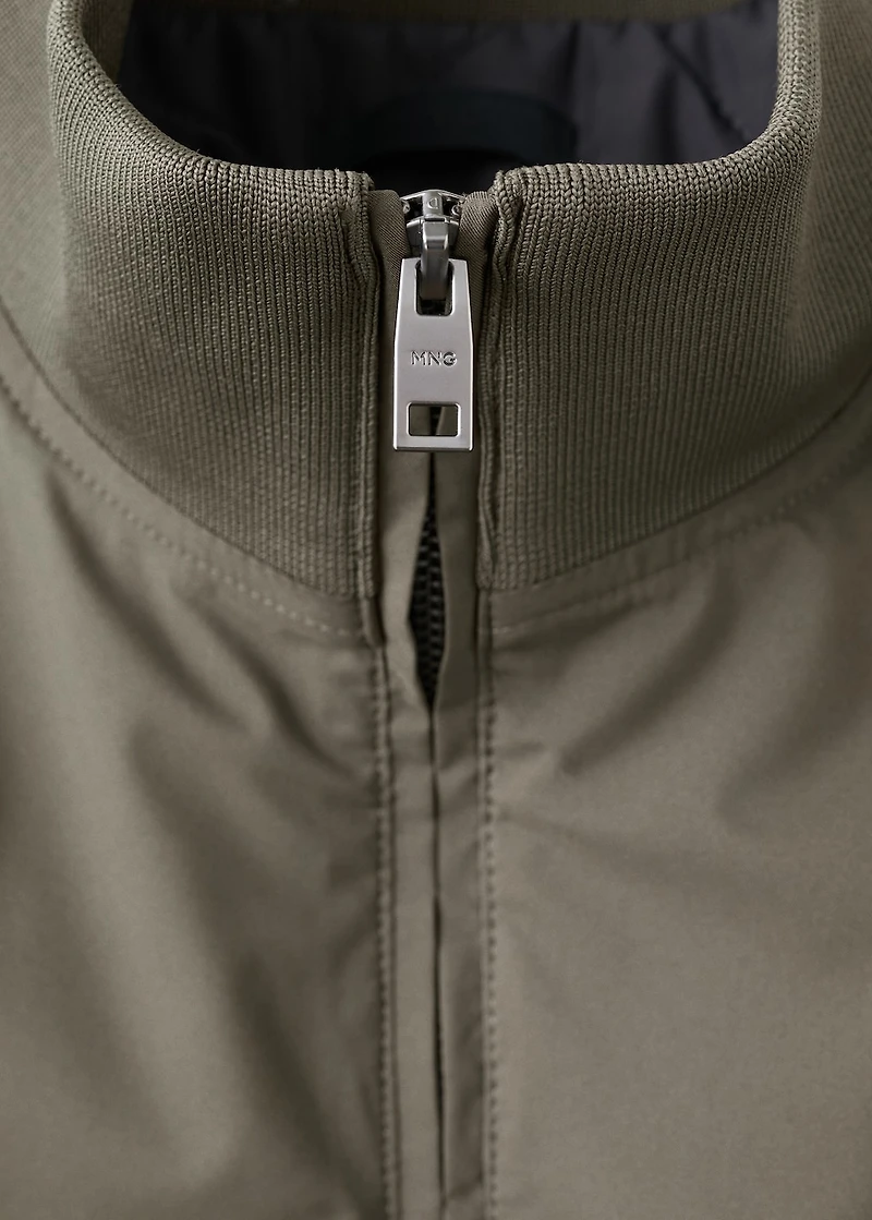 Water-repellent bomber jacket