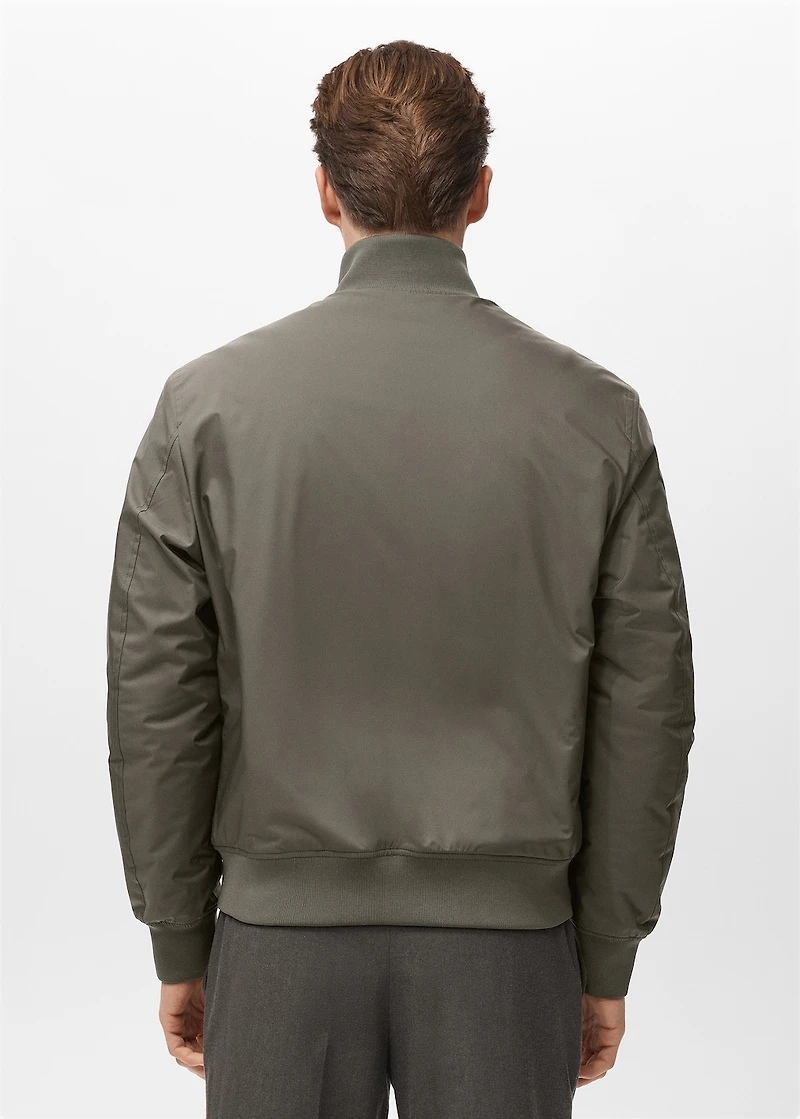 Water-repellent bomber jacket