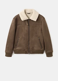 Faux-shearling suede jacket