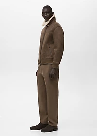 Faux-shearling suede jacket