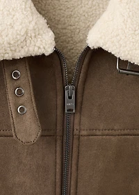Faux-shearling suede jacket
