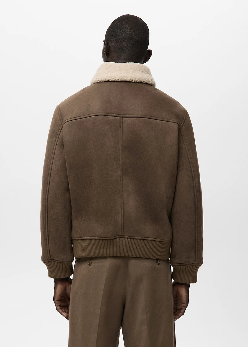 Faux-shearling suede jacket