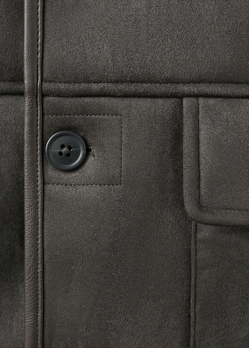 Faux-shearling suede jacket