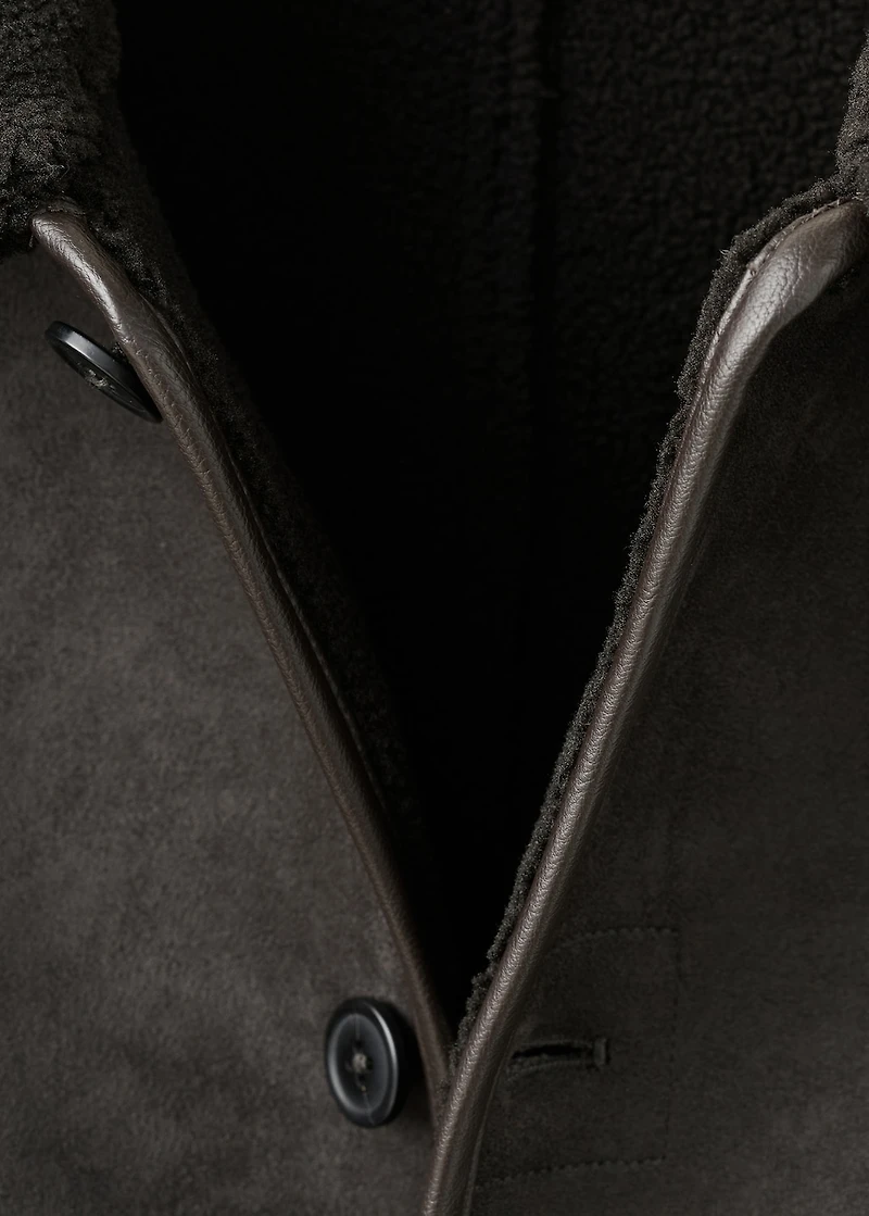 Faux-shearling suede jacket