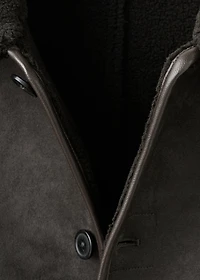 Faux-shearling suede jacket