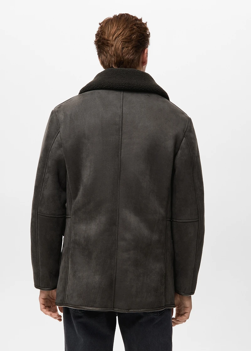 Faux-shearling suede jacket