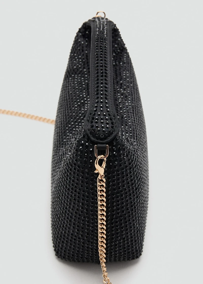 Handbag with rhinestones