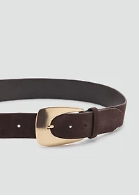 Suede belt with maxi buckle