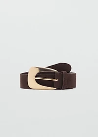 Suede belt with maxi buckle