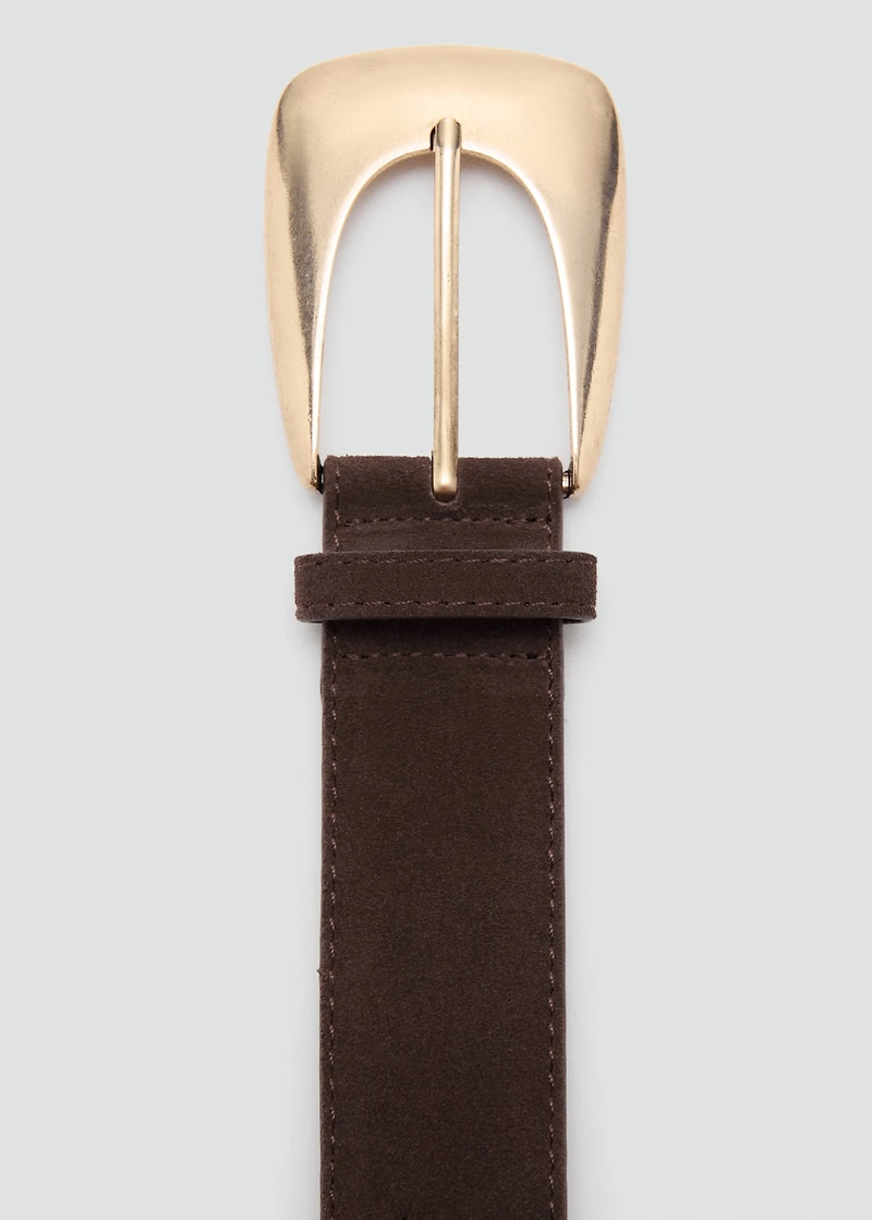 Suede belt with maxi buckle