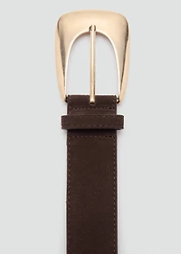 Suede belt with maxi buckle
