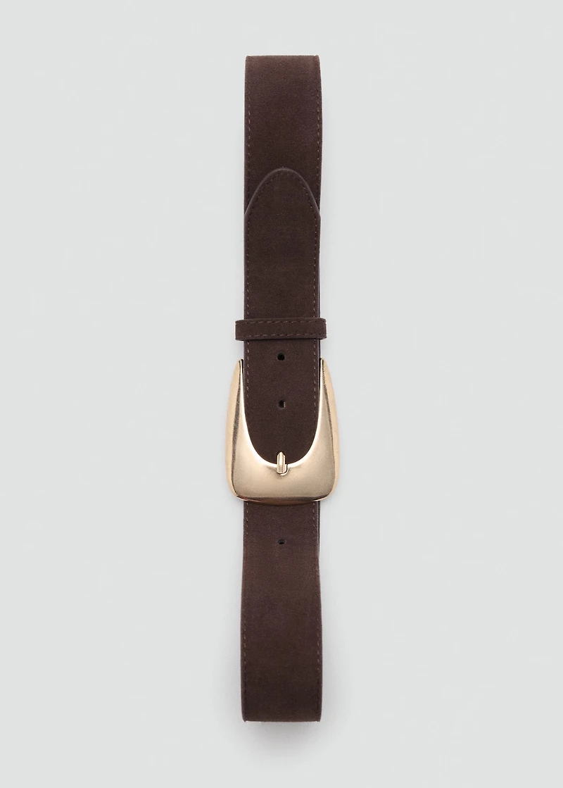Suede belt with maxi buckle