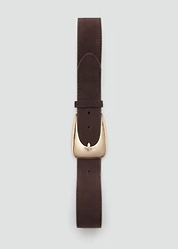 Suede belt with maxi buckle