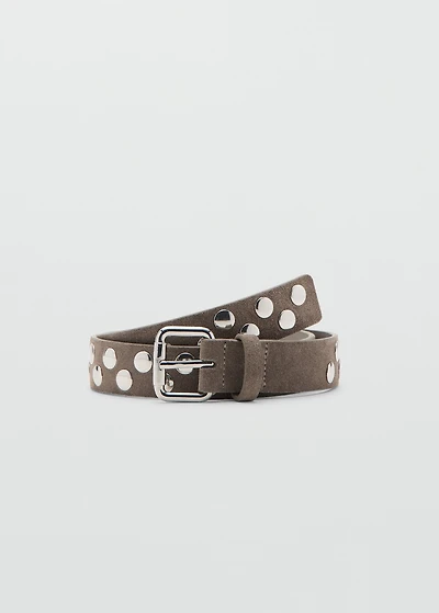 Suede belt with studs