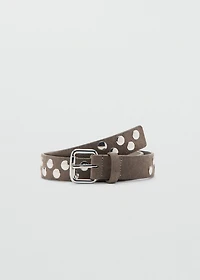 Suede belt with studs