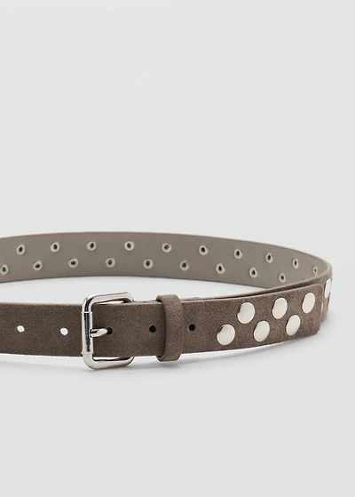 Suede belt with studs