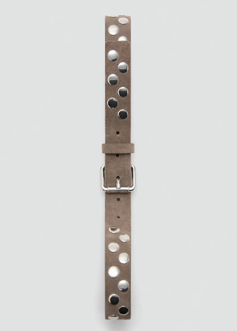 Suede belt with studs