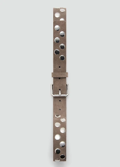 Suede belt with studs
