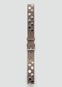 Suede belt with studs