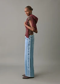 Frayed low-waist jeans