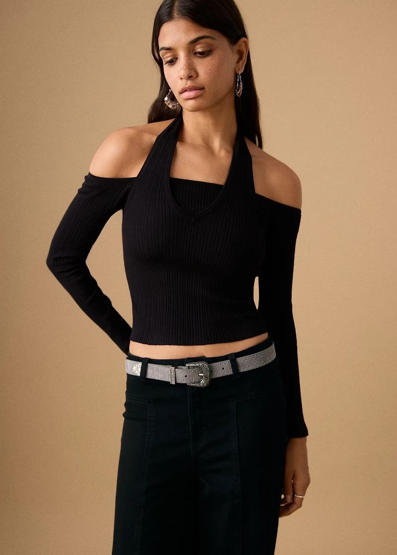 Wide leg jeans with seam detail