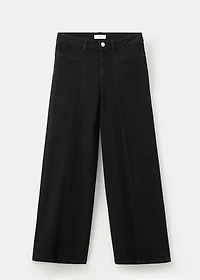 Wide leg jeans with seam detail