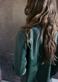 Faux-leather jacket with pockets