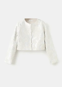 Embroidered linen jacket with sequins