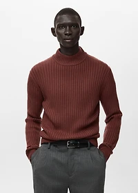 Wool-blend rib-knit sweater