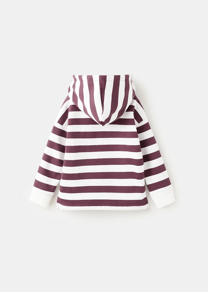 Striped hooded sweatshirt