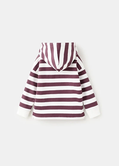 Striped hooded sweatshirt