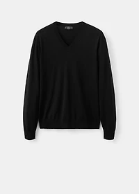 100% merino wool V-neck sweater