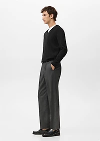 100% merino wool V-neck sweater