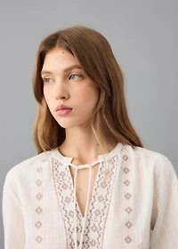 Beaded embroidered blouse