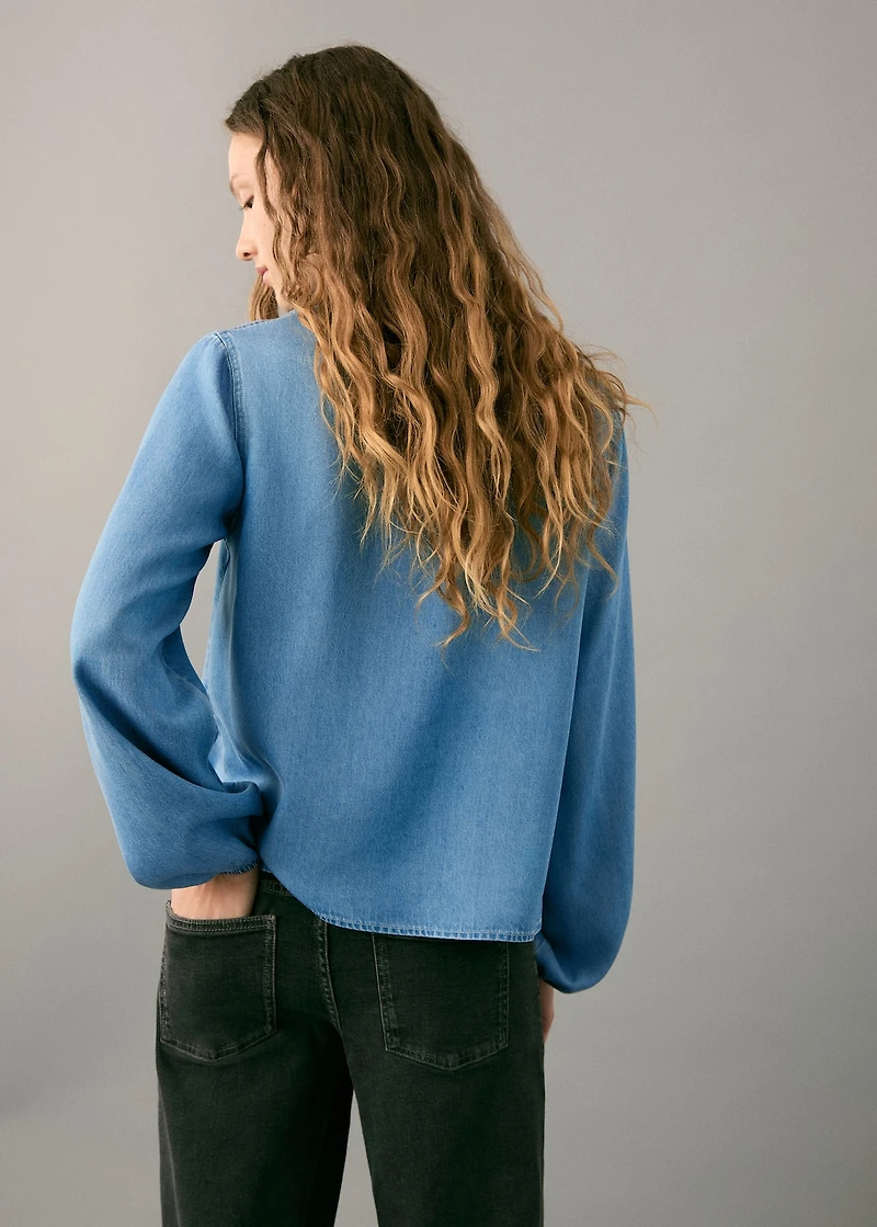 Lyocell blouse with bow