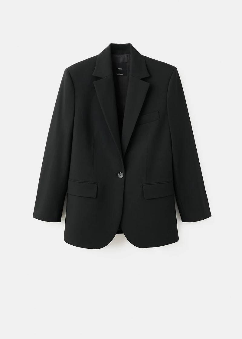 Straight suit jacket with lapel pockets