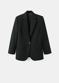 Straight suit jacket with lapel pockets