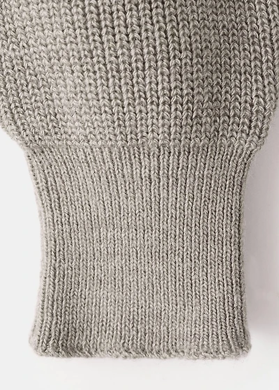 Polo-neck ribbed sweater