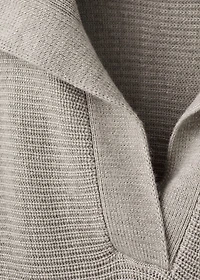 Polo-neck ribbed sweater