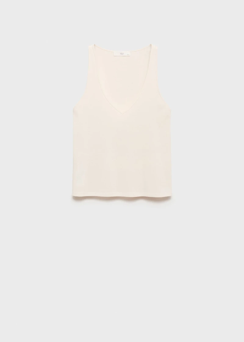 Cotton V-neck tank top