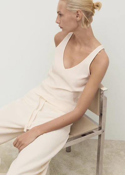 Cotton V-neck tank top