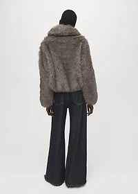 Faux fur effect lapel jacket