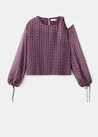 Printed blouse with cut-out