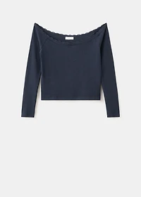 Lace boat-neck t-shirt