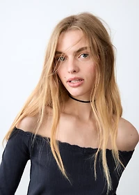 Lace boat-neck t-shirt