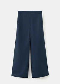 Straight-fit pants with elastic waist