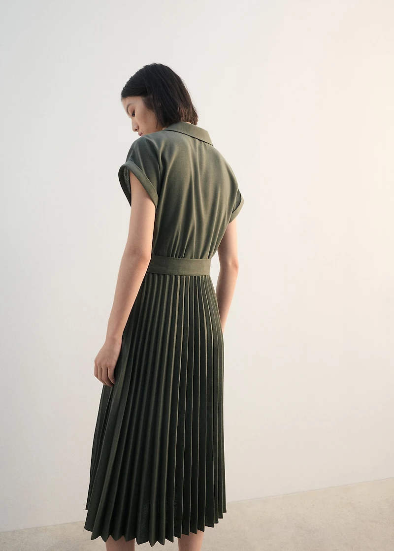Pleated shirt dress